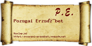 Pozsgai Erzsébet névjegykártya
