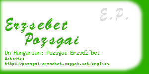 erzsebet pozsgai business card